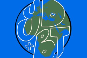 Young Dumb & Broke Travelers Podcast Letters Logo, Blue with Globe and Podcast